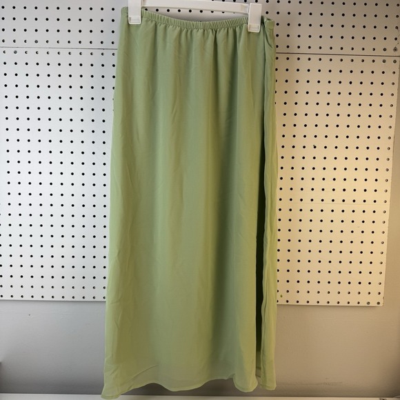 a new day Dresses & Skirts - NWT A New Day Green Maxi Skirt Chiffon Sheer Overlay Cottagecore Fairycore M